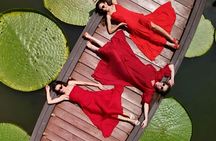 Giant water lily pond photo and drone experience with Old Town tour