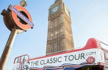 Vintage open-top bus tour with live guide in London