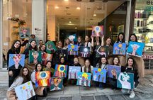 Guided paint and sip workshop in the centre of Athens