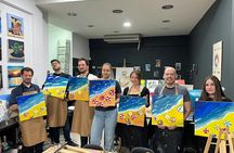 Guided paint and sip workshop in the centre of Athens