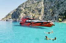 Chalki Island and Alimia Beach boat cruise from Rhodes