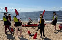 Guided kayak safari on the Oulu River delta
