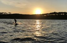 Electric surf jetboarding experience on Lake Biscarrosse