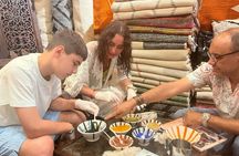 Traditional Moroccan carpet weaving local workshop