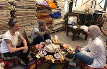 Traditional Moroccan carpet weaving local workshop