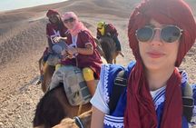 Evening camel ride Agafay desert with a traditional dinner