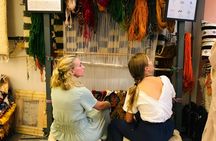 Traditional Moroccan carpet weaving local workshop