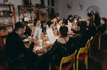 Kraków sip and paint workshop with unlimited wine and prosecco