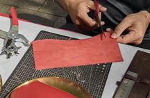 Leather notebook making workshop in Hanoi