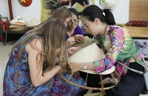 Vietnam conical hat-making workshop with drink in Hue