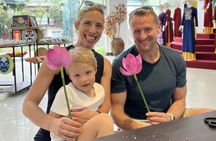 Lotus paper flower-making workshop with drink in Hue