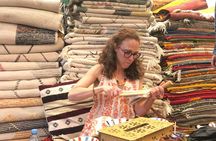 Traditional Moroccan carpet weaving local workshop