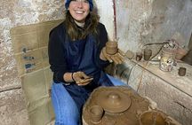Traditional Moroccan pottery workshop in Marrakesh with transfers
