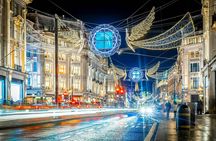 London Christmas lights open top bus tour and single boat trip