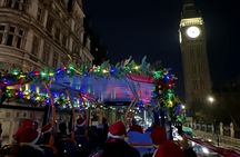 London Christmas lights open top bus tour and return Thames trip