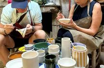 Traditional Moroccan pottery workshop in Marrakesh with transfers