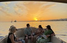 Tagus River sunset boat cruise with open bar and snacks