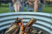Sunset horseback ride with campfire, champagne and charcuterie