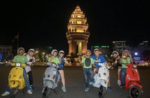 4-hours evening city highlight Vespa tour in Phnom Penh