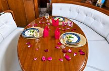 Rhodes deluxe sunset dinner with private luxury sailing cruise