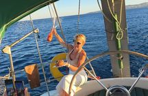 Rhodes deluxe sunset dinner with private luxury sailing cruise