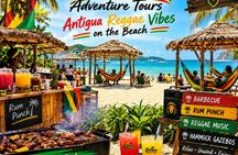 Reggae vibes on the beach with BBQ, rum punch and hammocks in Antigua