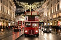 Open vintage bus tour of London Christmas lights