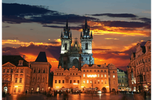 Panoramic views of Prague evening walking tour