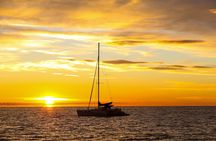 Sailing cruise on a Catamaran at aperitif time from La Rochelle