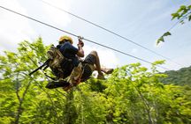 Mountain and Ocean View Waterfall Zipline Tour in Jaco +Tractor Jungle Tour