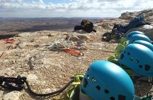 Rappelling Down the Ramon Crater Cliff