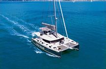 Santorini Luxury Catamaran Day Cruise with BBQ,drinks,transfer