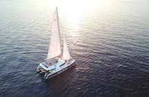 Santorini Luxury Catamaran Day Cruise with BBQ,drinks,transfer