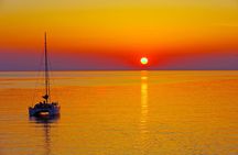 Santorini Sunset Luxury Sailing Catamaran Cruise with BBQ, drinks, transfer