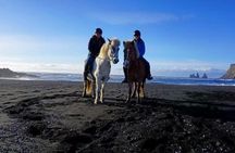 Riding a Horse to Enjoy the Extremely Black Sand Beach