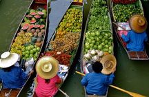 Damnern Saduak Floating Market, Grand Palace, Wat Phra Keo & Wat Pho