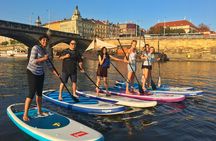 Stand-Up Paddleboarding on the Vltava River in Prague