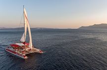 Sailing Catamaran Cruise in Santorini with BBQ, Drinks and Transfer
