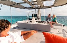 Santorini Luxury Sailing Catamaran Cruise with BBQ, Drinks and Transfer