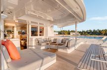 Santorini Luxury Sailing Catamaran Cruise with BBQ, Drinks and Transfer