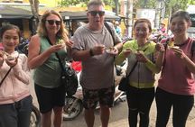 Evening Walking Food Tour, folk game and lantern boat