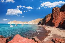 Archaeological bus tour to Akrotiri excavations & Red beach