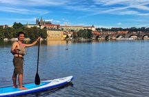 Stand-Up Paddleboarding on the Vltava River in Prague