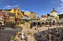 Karlovy Vary including Watchtower and Funicular from Prague