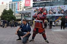 Samurai photo shooting at Street in Shibuya