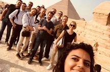 Giza pyramids and Saqqara step pyramid