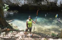 Cave-tube or kayak and Ziplining with pickup from Ambergris Caye