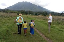 Scenic walk around volcanoes