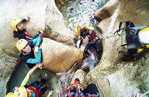 Aquatic canyoning near Benidorm. Estret de les Penyes Bollulla