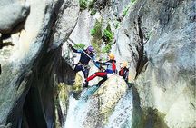 Aquatic canyoning near Benidorm. Estret de les Penyes Bollulla